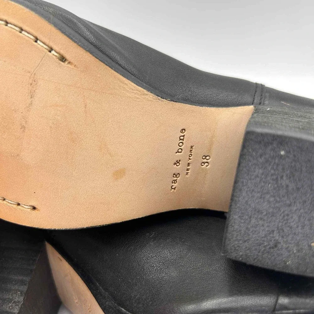 Rag & Bone Womens Size 38 Black Leather Heeled Booties Boots‎ Strappy Shoes